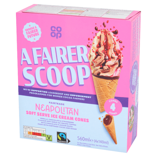 Fairtrade Neapolitan ice cream cones Your Co op